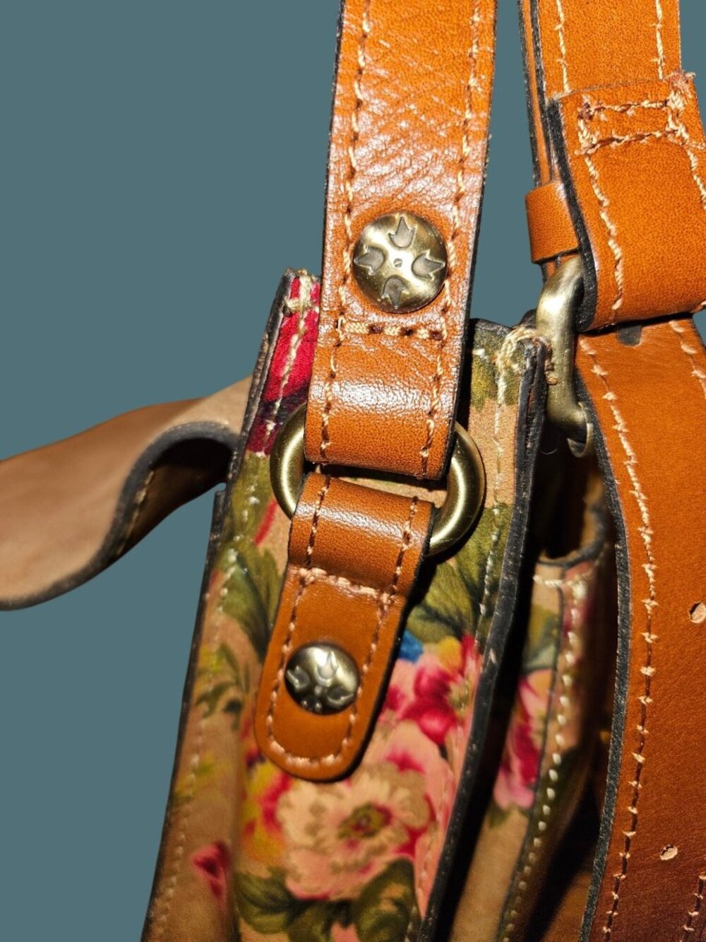 Patricia Nash Leather Cascina Vintage Victorian Garden Crossbody Bag - Picture 12 of 16